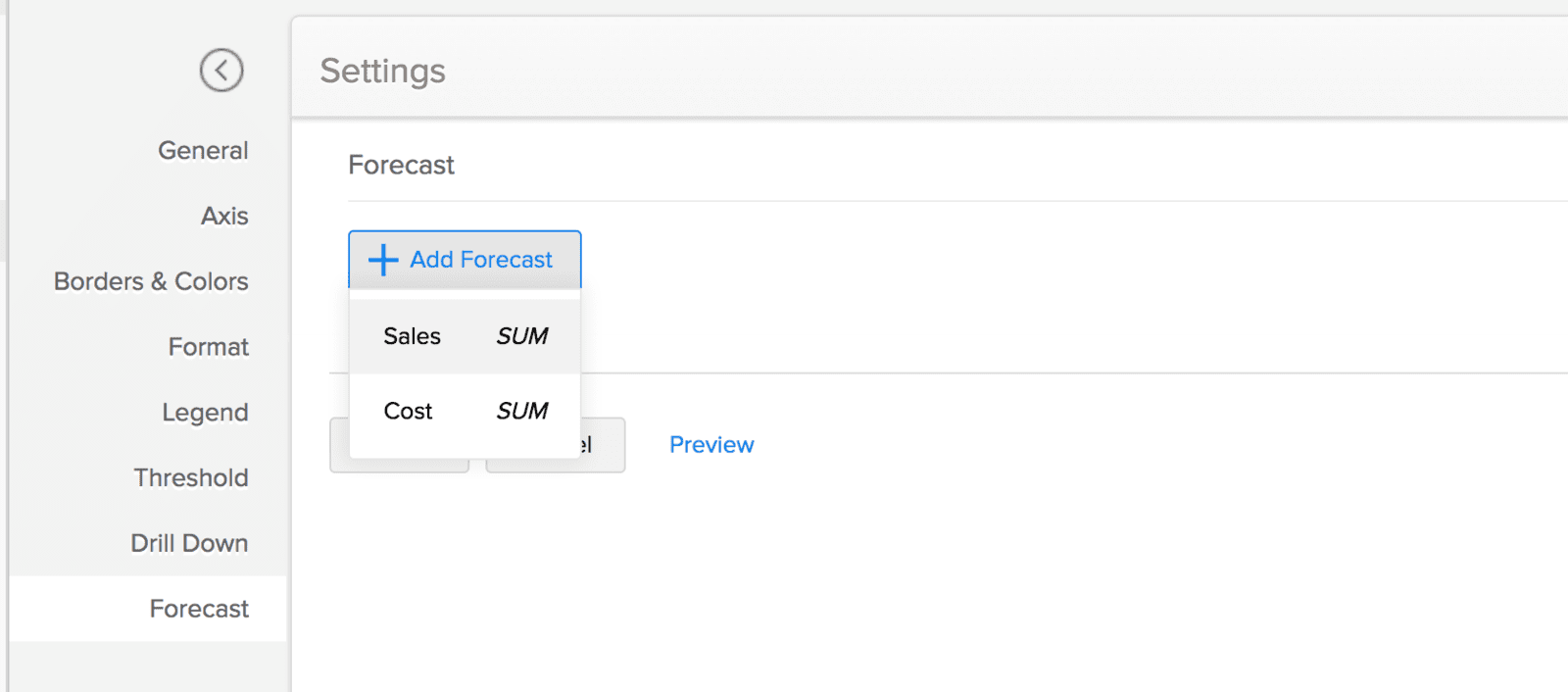 Customize your forecast at Zoho Analytics