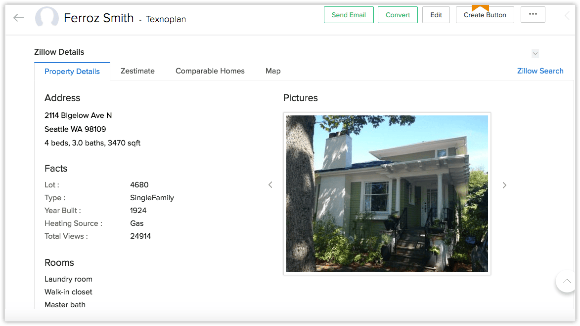 Zoho CRM Screen